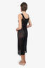 Jean Paul Gaultier Soleil Black Mesh Sleeveless Midi Dress Size S