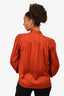 Saint Laurent Orange Silk Neck Tie Blouse Est. Size M
