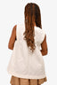 Jil Sander Cream Sleeveless V-Neck Blouse Size 40