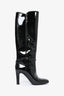 Saint Laurent Black Patent Leather Knee High Boots Size 38