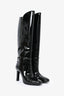 Saint Laurent Black Patent Leather Knee High Boots Size 38