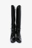 Saint Laurent Black Patent Leather Knee High Boots Size 38