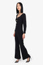 Self-Portrait Black Long Sleeve Flare Jumpsuit Size 2
