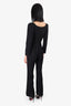 Self-Portrait Black Long Sleeve Flare Jumpsuit Size 2