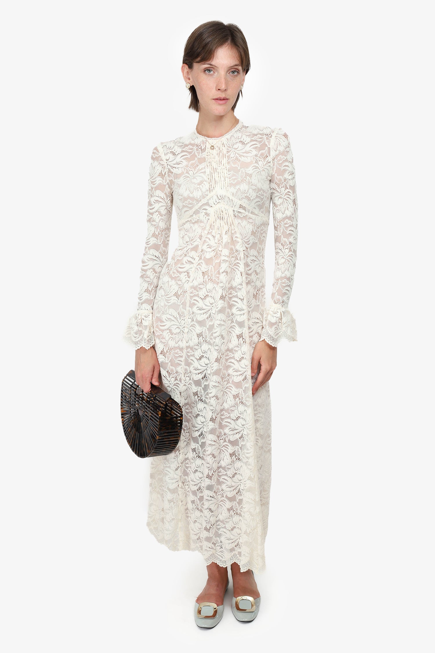 Paco Rabanne Cream Lace Long Sleeve Dress Size 34 – Mine & Yours