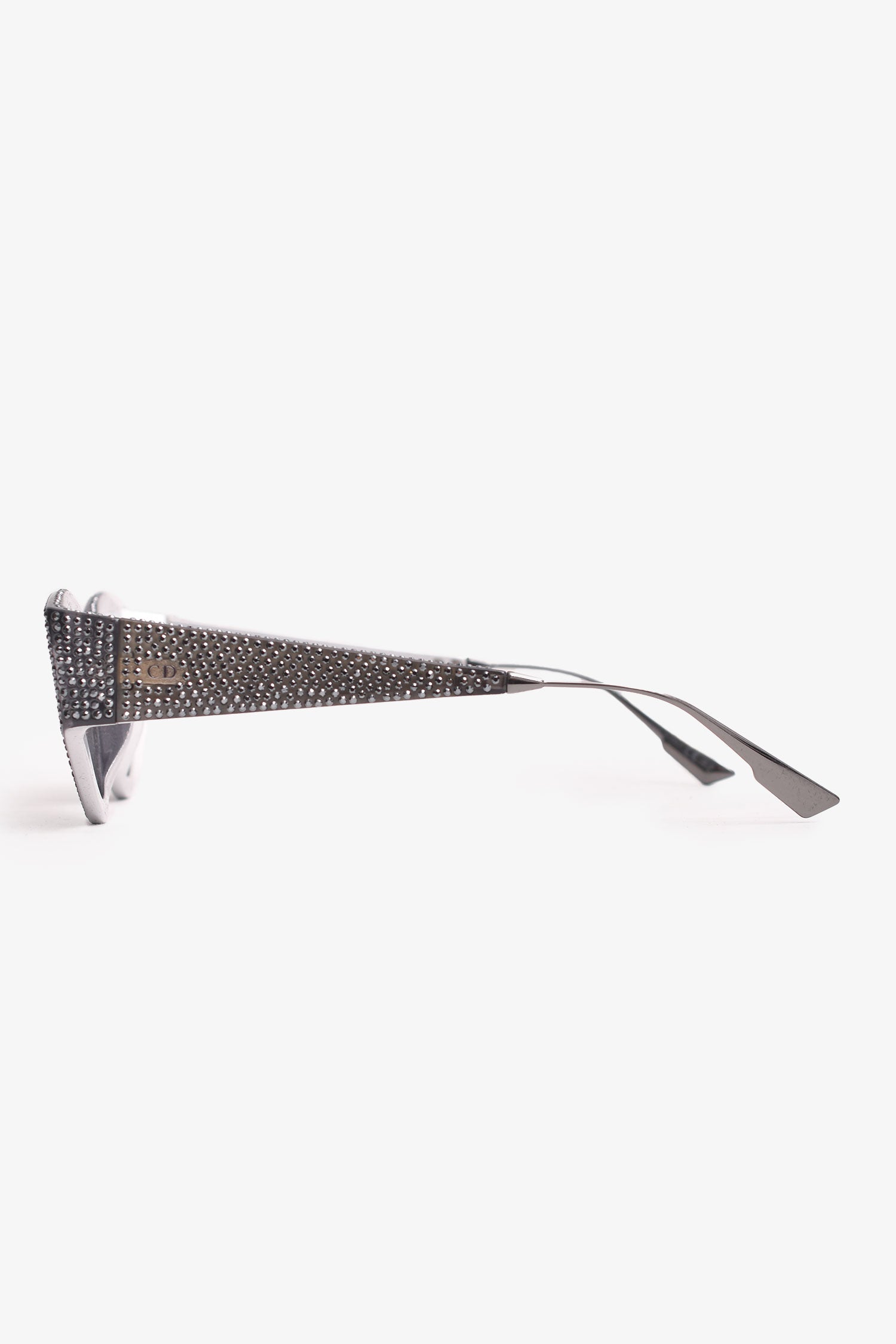 Christian Dior Silver Rhinestone Embellished 'CatStyleDior1S