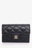 Pre-Loved Chanel™ 2022 Black Lambskin Flap Cardholder