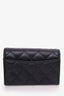 Pre-Loved Chanel™ 2022 Black Lambskin Flap Cardholder