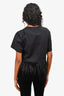 Frame Black Feather Hemmed Short Sleeve Top Size S