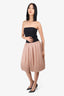 Marie Saint Pierre Black/Tan Strapless Dress Size 2