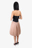 Marie Saint Pierre Black/Tan Strapless Dress Size 2