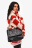 Saint Laurent Black Crinkled Leather 'Niki' Shoulder Bag