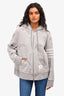 Thom Browne Grey/White Dolphin Patterned Cotton Zip Hoodie Size 3