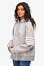 Thom Browne Grey/White Dolphin Patterned Cotton Zip Hoodie Size 3