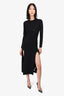 Dion Lee Black Knit Hosiery Shadow Long Sleeve Dress Size S