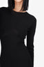 Dion Lee Black Knit Hosiery Shadow Long Sleeve Dress Size S