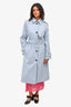 Theory Blue Belted Trench Coat Size Small