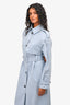 Theory Blue Belted Trench Coat Size Small