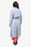 Theory Blue Belted Trench Coat Size Small