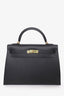 Hermès 2020 Black Epsom Leather Kelly Sellier 32