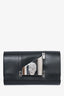 Philipp Plein Black Crystal Skull Clutch with Strap