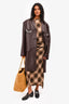 Simone Rocha Brown Leather Crystal Embellished Midi Jacket Size M
