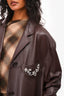 Simone Rocha Brown Leather Crystal Embellished Midi Jacket Size M