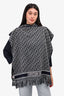 Christian Dior Navy Terry Cloth Oblique Poncho