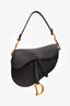 Christian Dior 2019 Black Grained Leather Saddle Bag