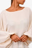 Heirlome Cream Silk Cropped Batwing Blouse Size M
