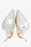 Rene Caovilla Nude Suede and Mesh Embellished Pumps Size 38.5