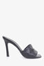 Louis Vuitton Black Monogram Embossed Leather Revival Slide Sandals Size 36