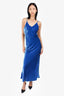 Rat & Boa Blue Silk Velvet Maxi Dress Size XS