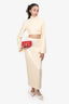 Ronny Kobo Cream Sequin Skirt Set Size X-Small