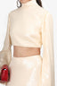 Ronny Kobo Cream Sequin Skirt Set Size X-Small
