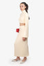 Ronny Kobo Cream Sequin Skirt Set Size X-Small