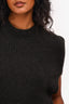 Rick Owens Dark Grey Ribbed Cashmere Sleeveless Sweater Size S