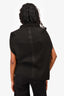 Rick Owens Dark Grey Ribbed Cashmere Sleeveless Sweater Size S