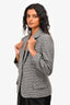 Nili Lotan Black/White Wool Blend Houndstooth One Button Blazer Size 4