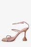 Amina Muaddi Brown Satin Crystal 'Gilda' Heels Size 40