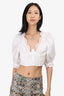 For Love And Lemons White Eyelet Puff Sleeve Corset Crop Top Size S