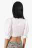 For Love And Lemons White Eyelet Puff Sleeve Corset Crop Top Size S