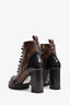 Louis Vuitton Brown Monogram Patent Star Trail Heeled Ankle Boot Size 38