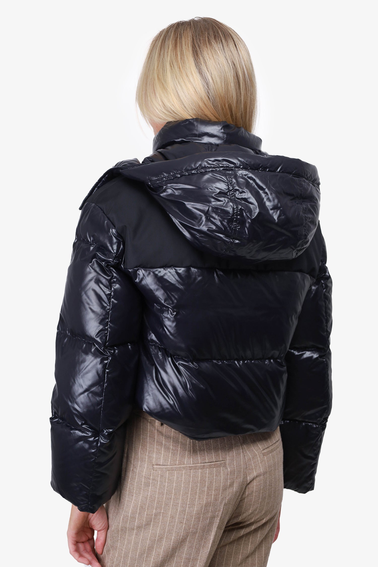 Miu Miu Black Short Logo Puffer Jacket Size 36 – Mine & Yours