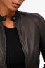 Tom Ford Black Leather/Cotton Zip-Up Jacket Size 38