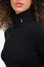 Saint Laurent Black Wool/Cashmere Logo Turtleneck Sweater Size XS
