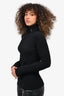 Saint Laurent Black Wool/Cashmere Logo Turtleneck Sweater Size XS