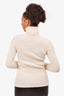 Saint Laurent Cream Wool/Cashmere Logo Turtleneck Sweater Size XS