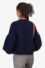 Christian Dior Navy Wool Bobble Cropped Sweater Size 36