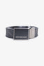 Burberry Black/Grey Leather Check Belt Size 36/90